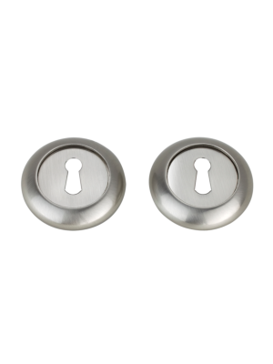 Matching Round Raised Key Hole Escutcheon (Pairs) - Satin Nickel