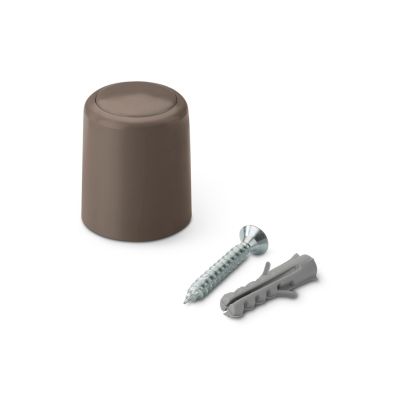 Floor or Wall Door Stop with Screws - Brown (Pack of 2) | F2091