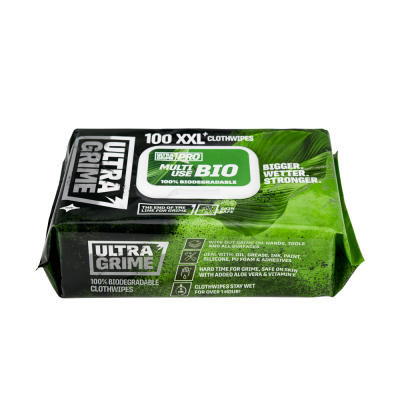 UltraGrime PRO Bio-Multiuse Disposable XXL Cloth Wipes (100pk) | U2002