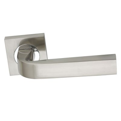 Adriane Door Lever Handle (Set)  - Satin Nickel/Polish Chrome