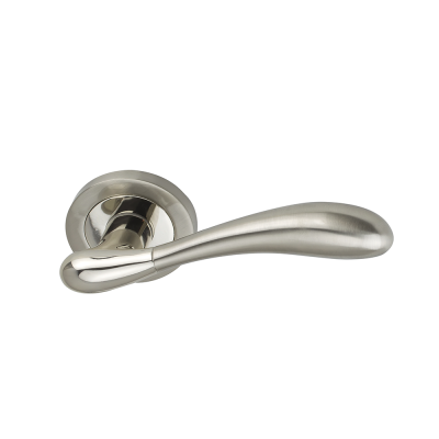 Mimi Rose Handle (Set) - Satin Nickel / Polished Nickel