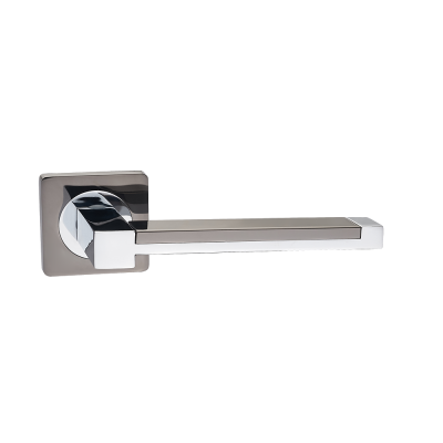 Elaina Door Lever Handle (Set) - Black Nickel/Polished Chrome