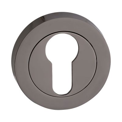 Matching Round Euro Escutcheon (Pairs) - Black Nickel