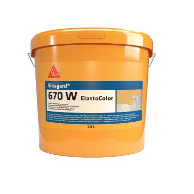 Sikagard 670W ElastoColor Protective Coating for Concrete - White RAL 9003 (20L) | D9342