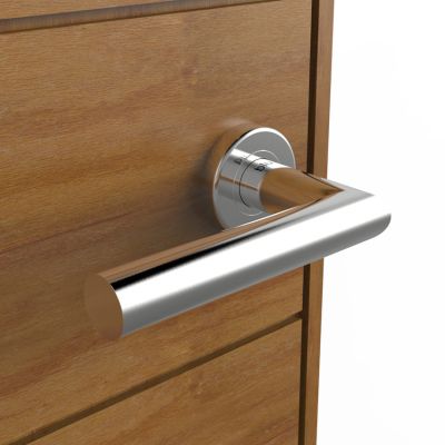 316 Marine Grade Mitre Lever Door Handle on Round Rose