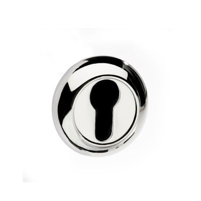 Mediterranean Polished Chrome Euro Escutcheon on Round 