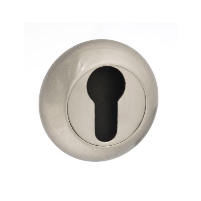 Mediterranean Satin Nickel Euro Escutcheon on Round 