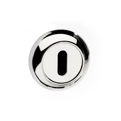 Mediterranean Polished Chrome Key Escutcheon on Round 