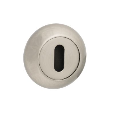 Mediterranean Satin Nickel Key Escutcheon on Round 