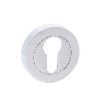 Mediterranean Polished Chrome Euro Escutcheon on Round Rose (Pair) | T2024