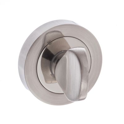 Mediterranean Satin/Polished Nickel WC Turn & Release on Round Rose | T2044