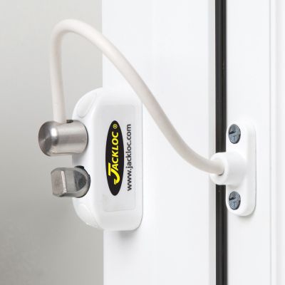 Jackloc Pro-Twist Cable Window Restrictor - White