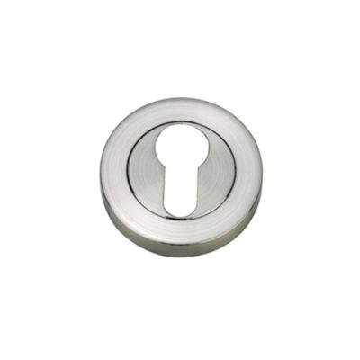 Matching Round Euro Escutcheon (Pairs) - Polished Chrome