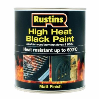 Rustins High Heat Paint - Black (250ml) | R1092