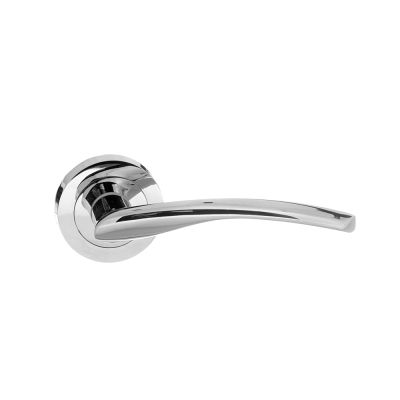 STATUS Arizona Polished Chrome Lever on Round Rose (Pair) | T2100