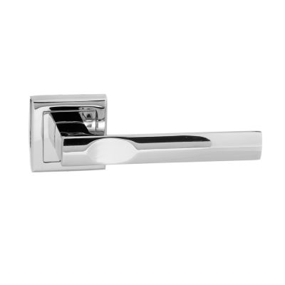 STATUS Kansas Polished Chrome Lever on Round Rose (Pair) | T2118