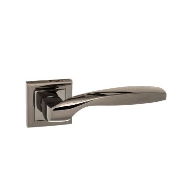 STATUS Oklahoma Black Nickel Lever on Square Rose (Pair) | T2133