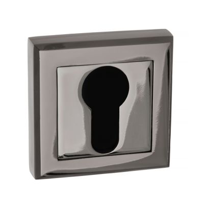 STATUS Black Nickel Euro Escutcheon on Square Rose (Pair) | T2060