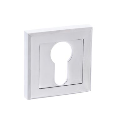 STATUS Polished Chrome Euro Escutcheon on Square Rose (Pair) | T2061