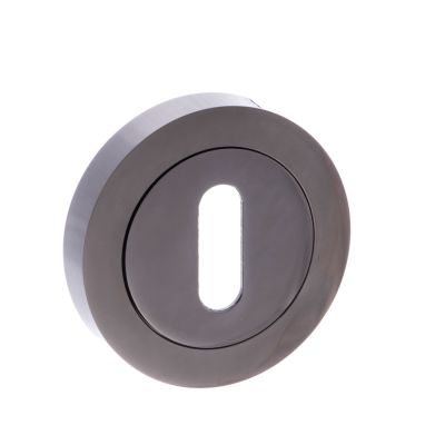 STATUS Black Nickel Key Escutcheon on Round Rose (Pair) | T2064