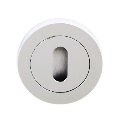 STATUS Polished Chrome Key Escutcheon on Round Rose (Pair) | T2067