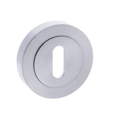 STATUS Satin Chrome Key Escutcheon on Round Rose (Pair) | T2068