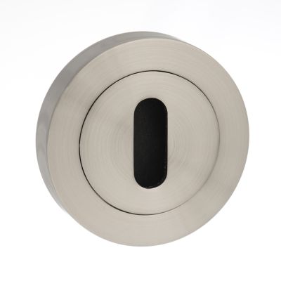 STATUS Satin Nickel Key Escutcheon on Round Rose (Pair) | T2070