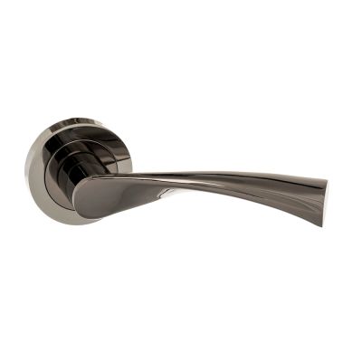 STATUS Colorado Black Nickel Lever on Round Rose (Pair) | T2103