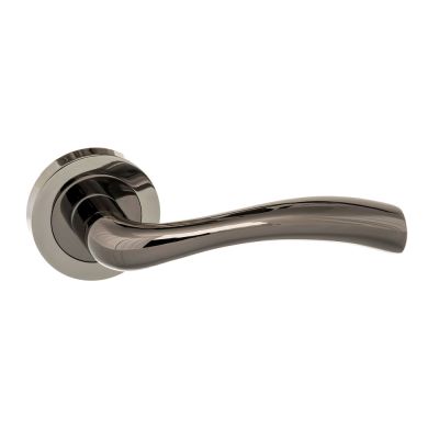 STATUS Texas Black Nickel Lever on Round Rose (Pair) | T2135