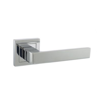 STATUS Montana Polished Chrome Lever on S4 Square Rose (Pair) | T2124