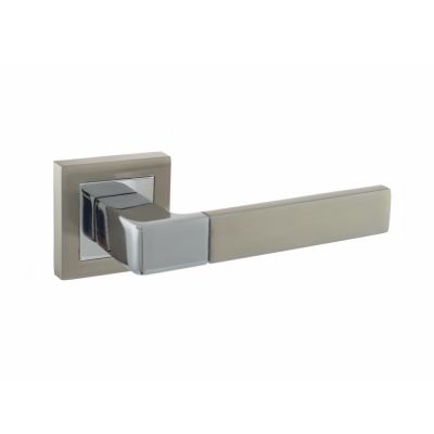 STATUS Montana Satin Nickel Lever on S4 Square Rose (Pair) | T2126