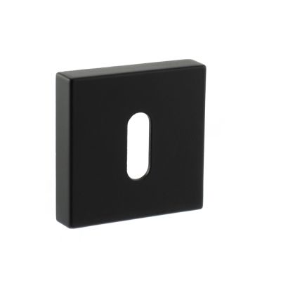 STATUS Matt Black Key Escutcheon on S4 Square Rose (Pair) | T2073