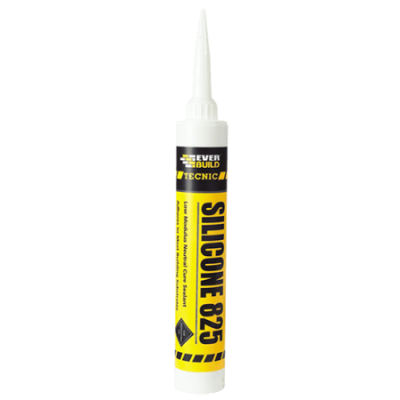 Box of 25 Sikasil 825 Everbuild Tecnic LM Silicone Sealant (380ml)  - Magnolia 