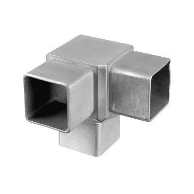 Square Flush 90 Degree 3 Way Tube Connector