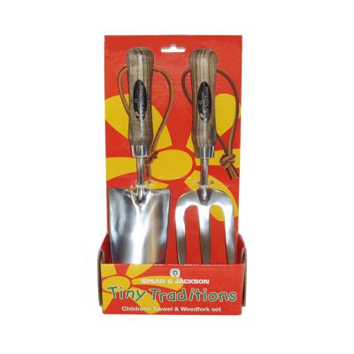  Traditional Stainless Steel Childrens' Trowel and Weed Fork Set