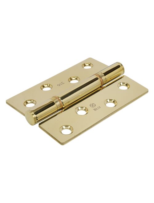 BLU HQ4 316 Stainless Steel Butt Hinge with Square Corners - Polished Brass | F3085